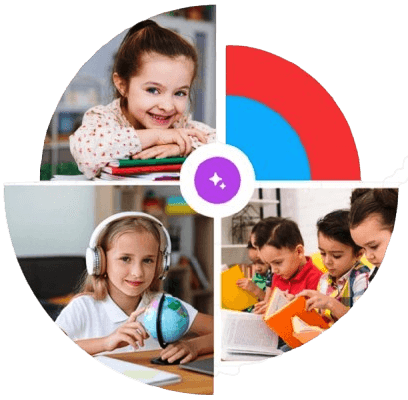 Decorative circle image representing learning